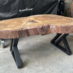 Homemade Elm Slab Coffee Table 19 1/2 Inches Tall