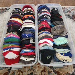About 150 Hats. Vintage, Trucker, Sports Etc