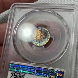 1954 Roosevelt Silver Dime Amazing dual sided bullet Toner bright colors and importantly PCGS graded nearly superb Ms-66!! ~(IVID#1283//OFRUP)