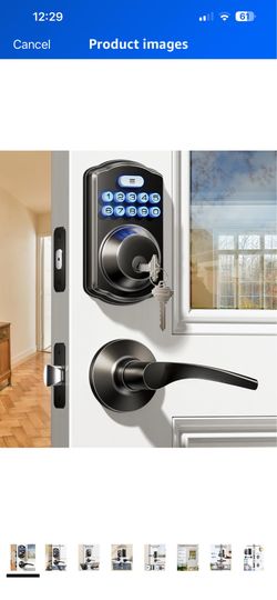 Veise Keyless Entry Door Lock with 2 Lever Handles - Electronic Keypad Deadbolt, Easy Installation Digital Smart Front Door Lock Set, Matte Black