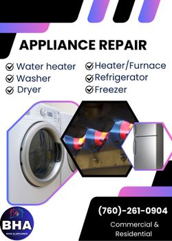 Washer Dryer Water Heater Furnace Heater Calentón Lavadora Secadora Refrigerador HVAC Appliance Home Appliances 