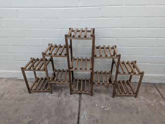 Wood Shelf Shoe Rack Plant Stand