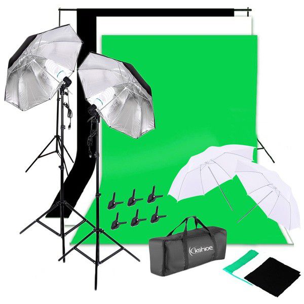 Photo Studio Photography Continuous Lighting Kit Non-woven fabrics Backdrop Set