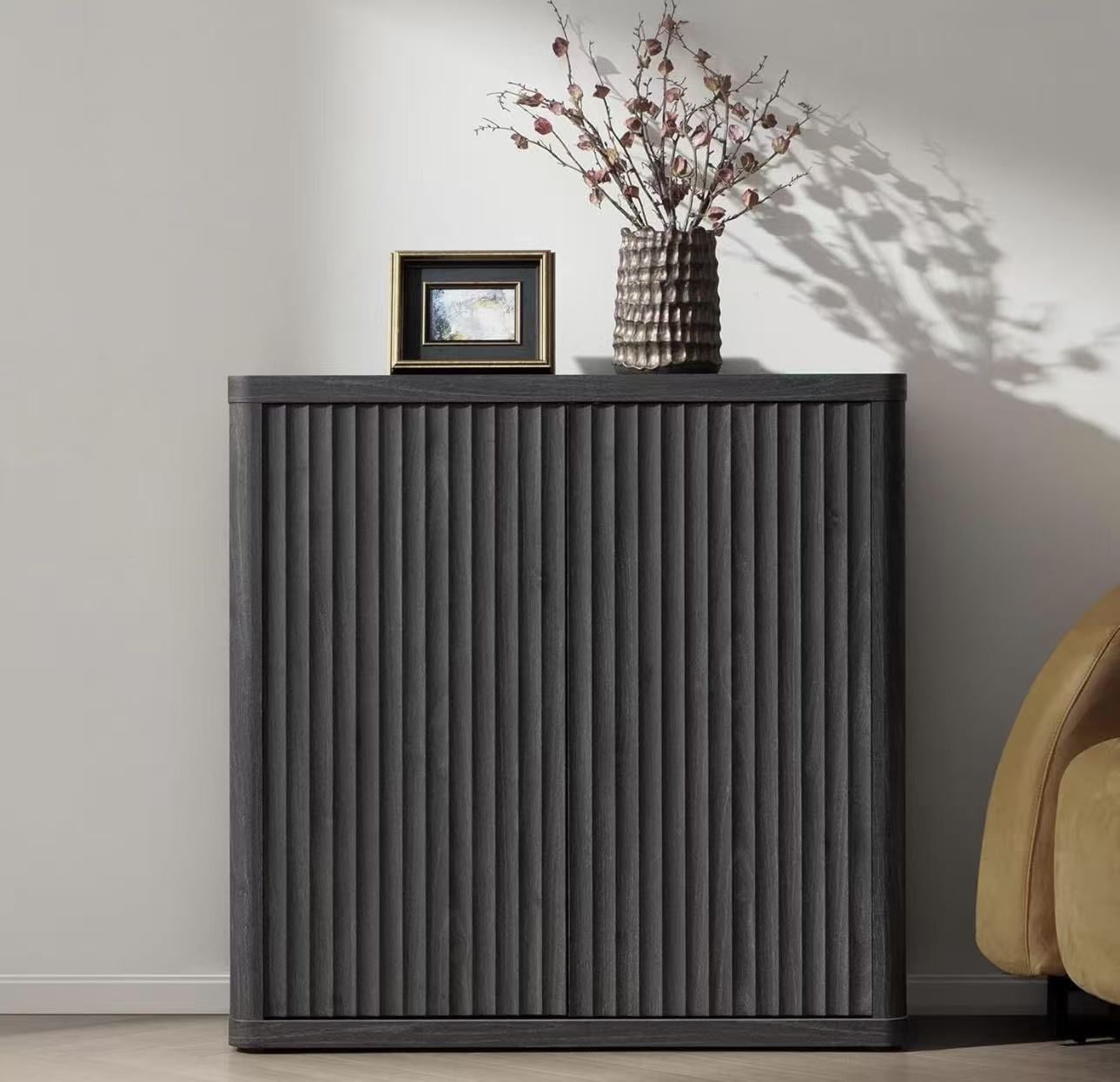 CSEWA10001OA Console Table with Rattan Drawers - Boho Rattan Entryway Table with Storage, Wood Small Console Tables for Entryway, Entry Table for Hall