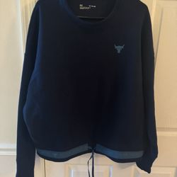 Under Armour Project Rock Sweatsuit Womens XL Blue Fleece Sweatshirt in excellent condition (cash & pick up only)