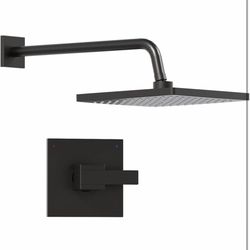 Replacement for Delta Faucet Shower Trim Kit 14 Series, Bathroom Shower Faucet Set with 10-Inch Matte Black Shower Head, 16-Inch Shower Arm Combo