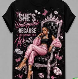 She's Unstoppable Graphic T-Shirt Black
