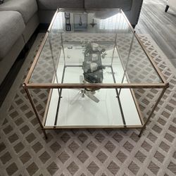 Gold Glass Coffee Table