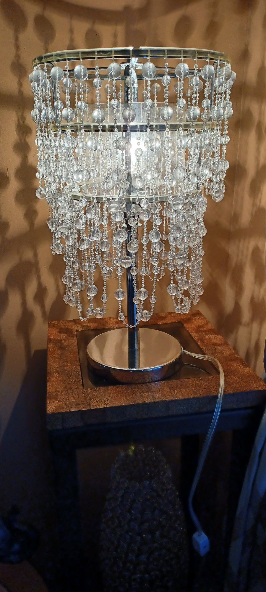 Beautiful Beaded Crystal Lamp