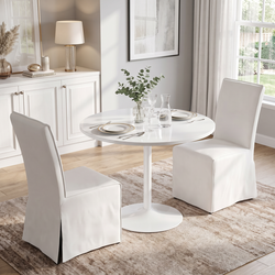 Homy Casa CLIFT NL + ELVO Beige 3PC 31.5" Dining Set with 2 Chairs Open Box