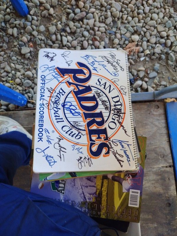 Padres Autographed Score Book And Memorabilia
