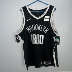 Brooklyn Nets 1800 Cristalino Jersey Mens XL 52 Black Nike NBA NWT Custom