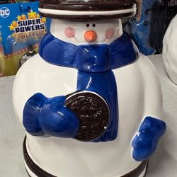 Vintage Oreo Snowman Cookie Jar Holiday