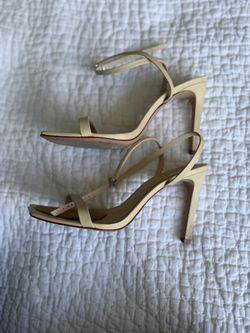 SCHUTZ Cream Leather Strappy Heels Size 9
