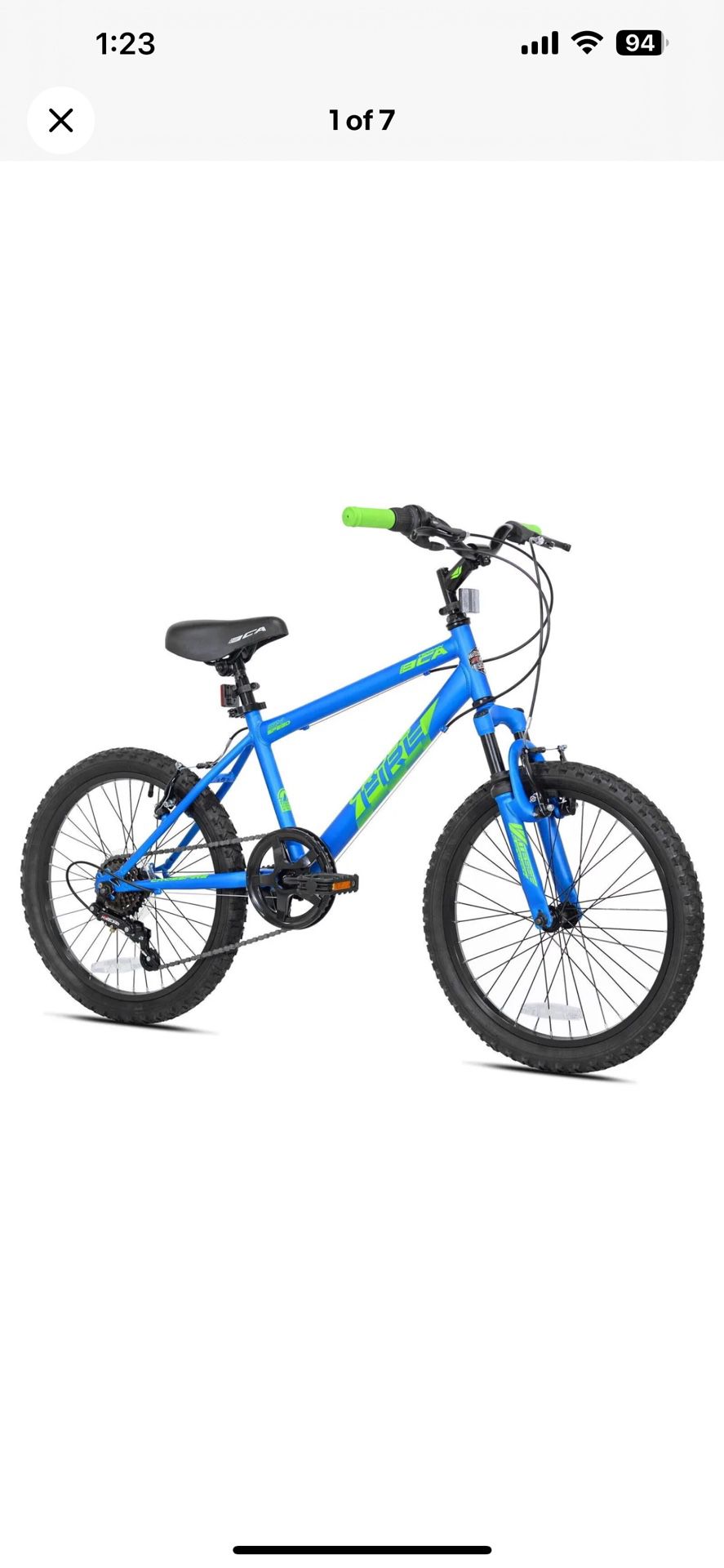BCA 20" Crossfire 6-Speed Boy's Mountain Bike, Blue/Green 