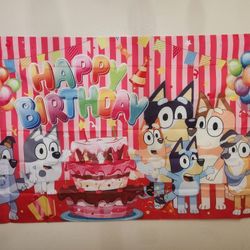 Bluey birthday backdrop $6
