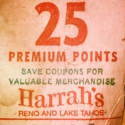 Jackpot Coupon 25 Premium Points Harrah's Reno Lake Tahoe Ticket Vintage