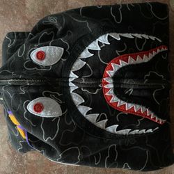 BAPE Neon Black Shark Zip Up XL