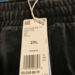 Adidas Velour Pants Size XXL New With Tags