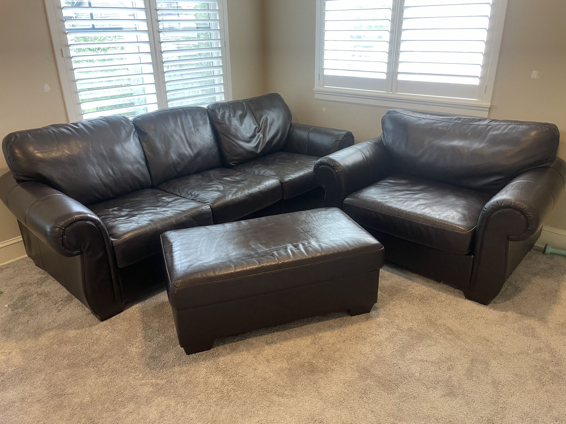 SUCH A DEAL — Leather Sofa, Chair & Ottoman