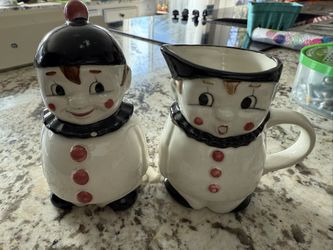 Goebel Vintage Clown Creamer & Sugar Set