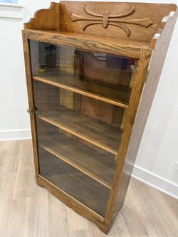Antique Wood Display Cabinet