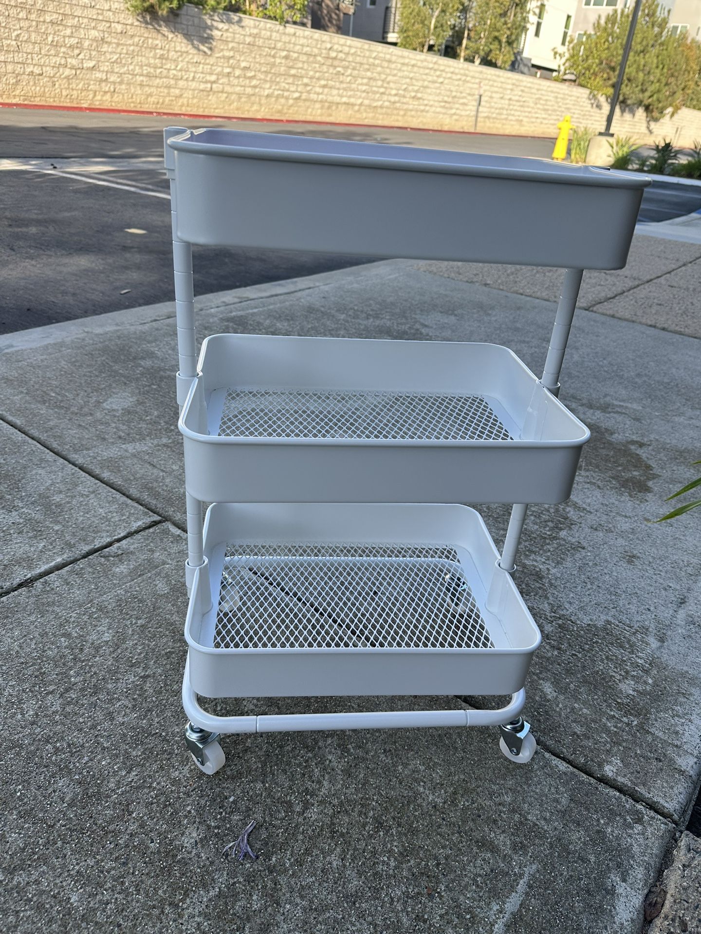 3 Tier Metal Rolling Cart with Wheels