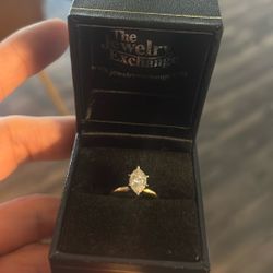 1 Carat Marquise Natural Diamond Gold Band Engagement Ring Size 4.5