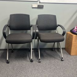 Two Black And Grey Office Chair
