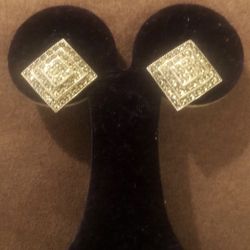 Beautiful Sterling Silver With Marcasite Pierced Earrings, Never worn