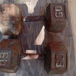 60 Lbs Hex Dumbells 