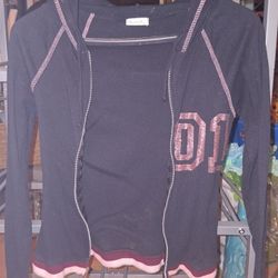 VINTAGE CHARLOTTE RUSSE STRETCHY HOODIE ZIPPER JACKET
