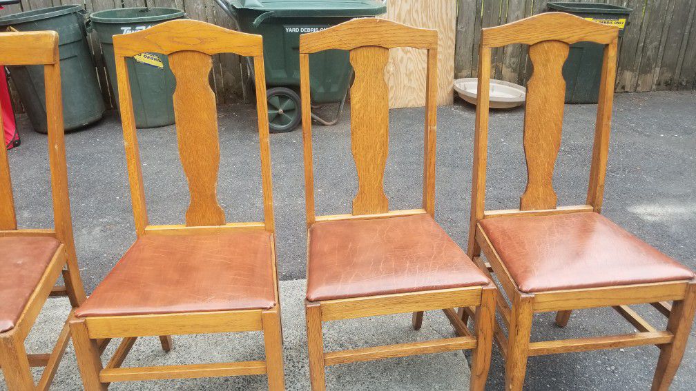 3 antique wooden chairs