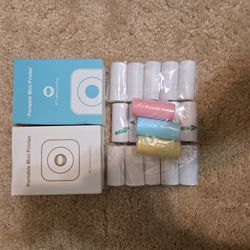 2 - Portable Mini Printers + 18 Rolls Free 