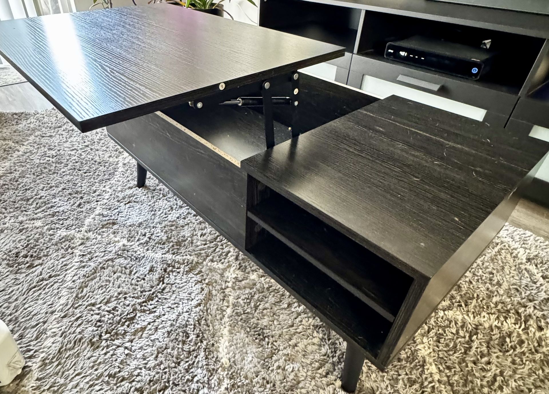 Coffee Table / TV Stand Black Wood