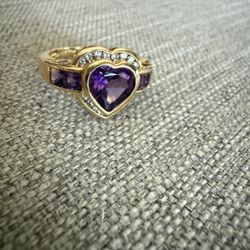 14K Gold Amethyst Ring