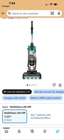 Bissell multiclean lift - off vacuum
