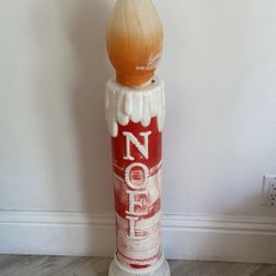 X•Vintage Dapol 40" Hard Plastic Blow Mold NOEL Candle Needs Light