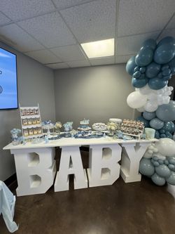 Baby dessert table, dessert stands and chair