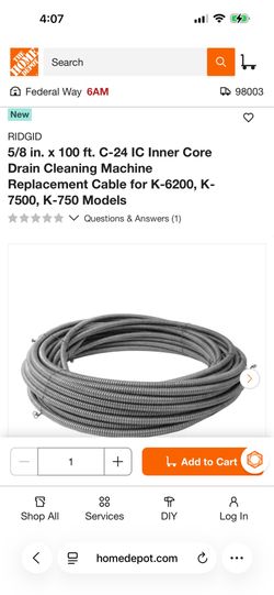Ridgid drain cleaning cable
