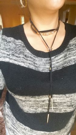 Black and gold choker with Diamonds