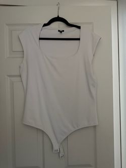 Express White Scoop Neck Bodysuit