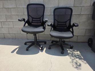 Pair of Black Mesh Office Chairs