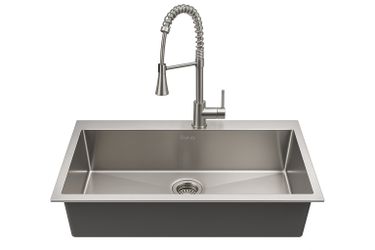 AKDY Stainless Steel Sink + Commercial Pull-Down Faucet