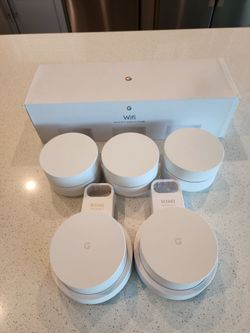 Google Wifi Mesh WiFi System – 5 Pack + Wall Mounts