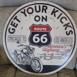 Route 66 Wooden Sign