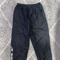 Vintage Reebok Pants Windbreaker Ankle Zip Nylon 90s 1990s Black Large