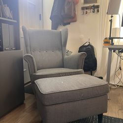 IKEA STRANDMON Wing chair, Nordvalla dark gray