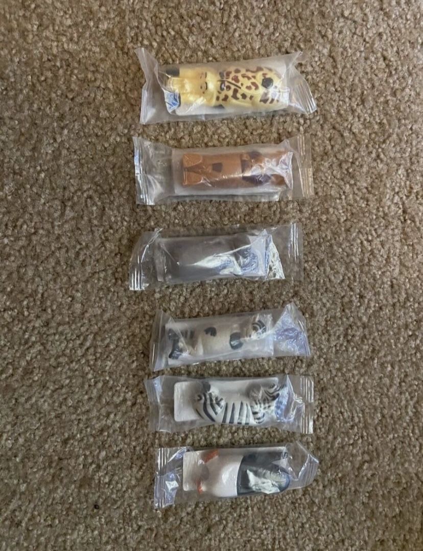 Madagascar Cereal Box Rolling Toys, Set of 6, new, sealed unopened. General Mills