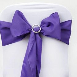 50 Purple Polyester Sashes 